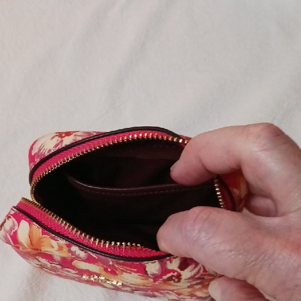 Coach Floral Pink Cosmetic Pouch - Picture 4 of 5